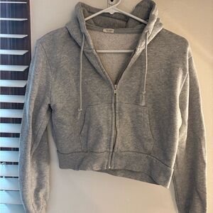 Brandy Melville Heather Gray Cropped Hoodie